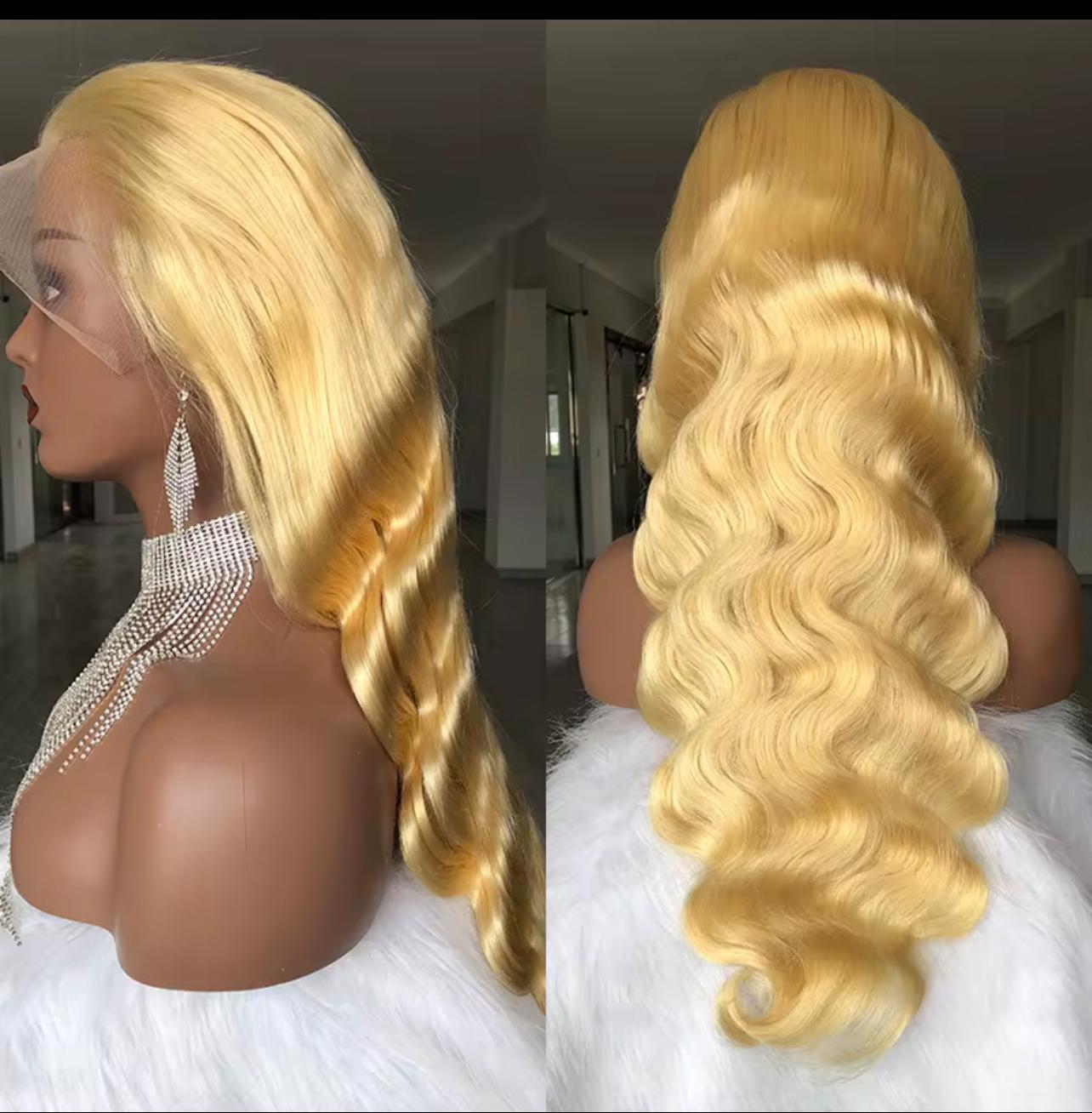Blonde body wave lace frontal 13×4 200 density 100% human hair