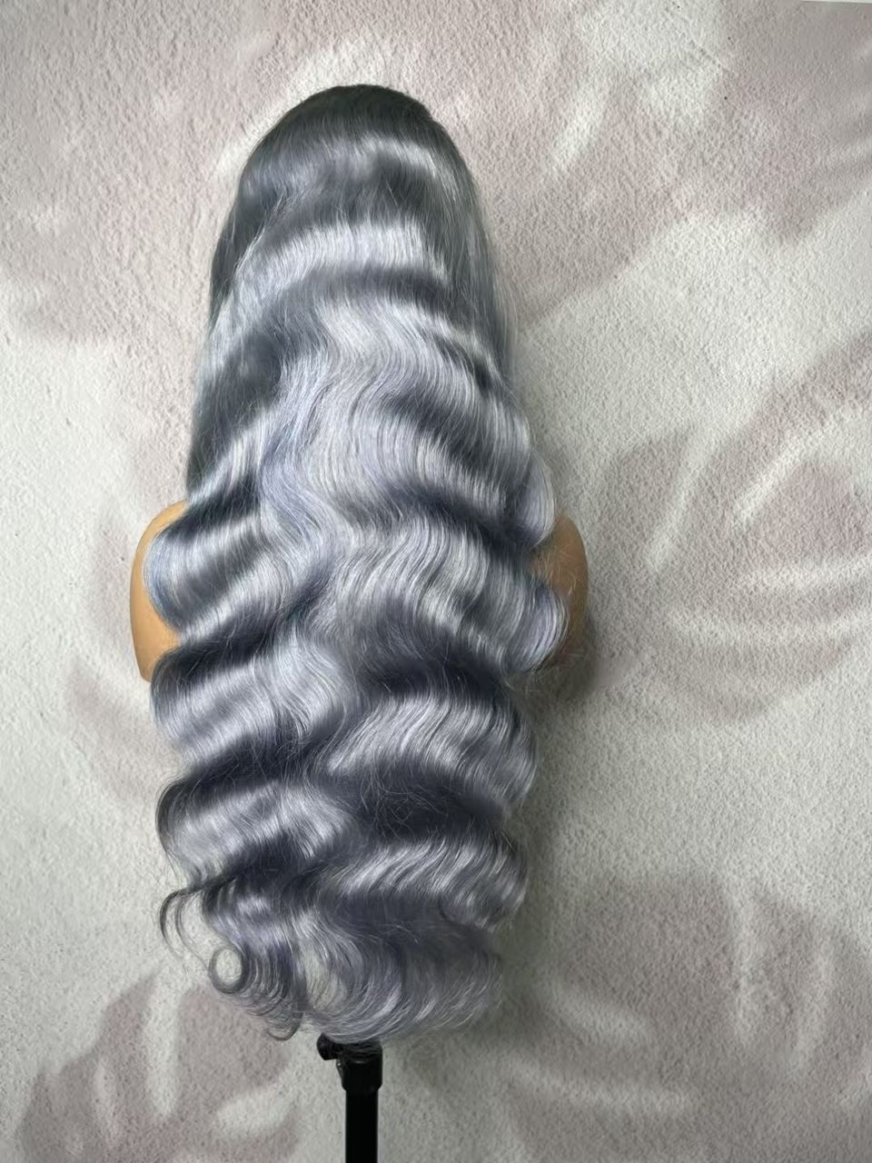 Ombre dark ash gray lace frontal body wave