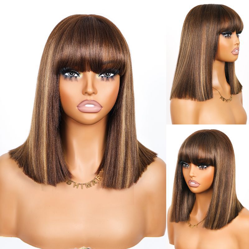 P4/27 straight bang wig
