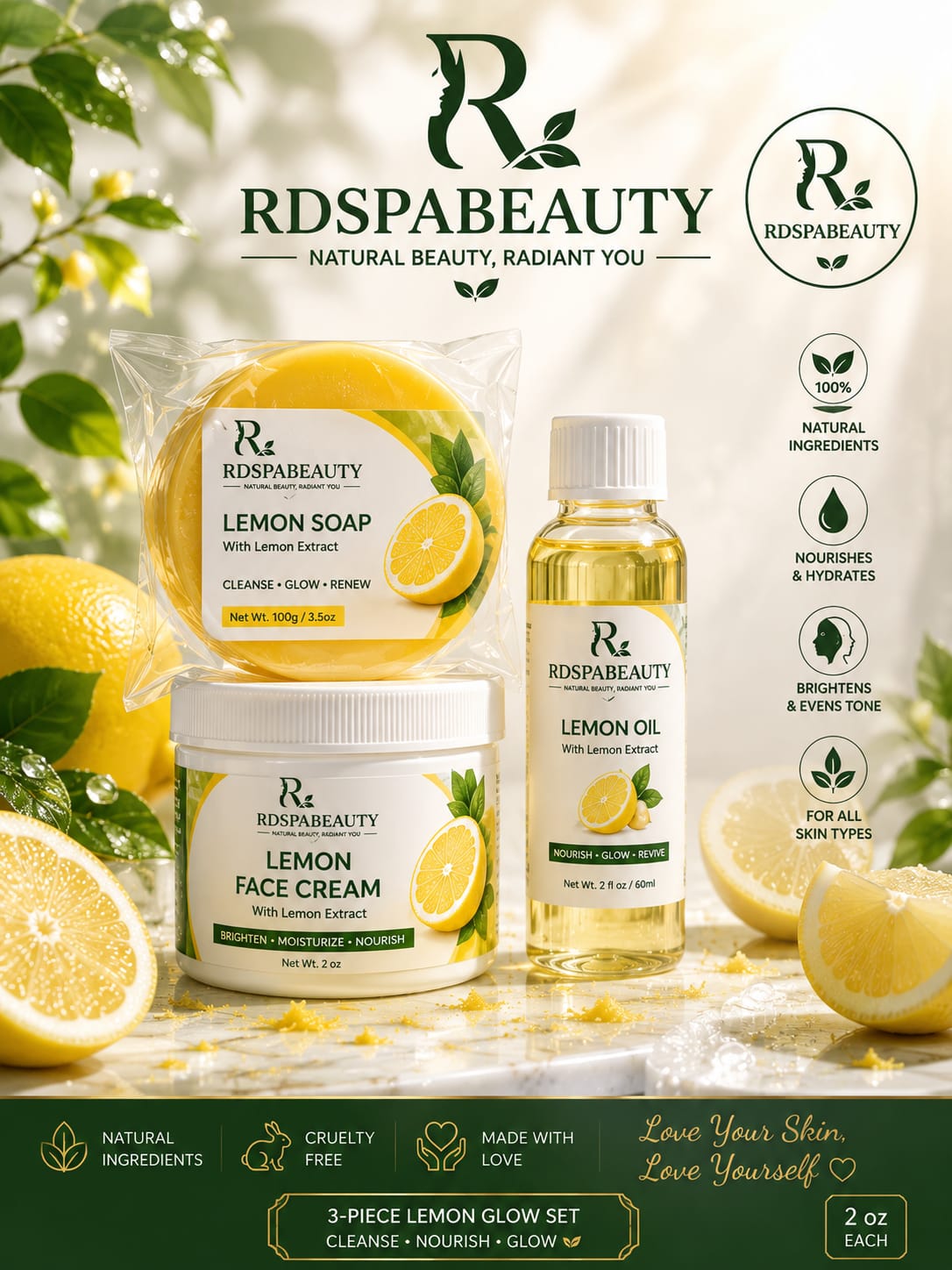 Rdspabeauty Lemon Extract  sets 3 pcs