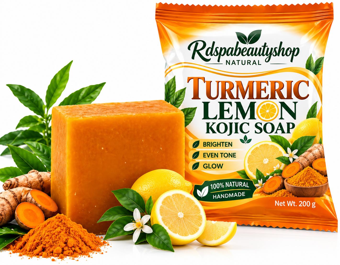 Rdspabeauty 1pcs lemon Turmeric kojic soap