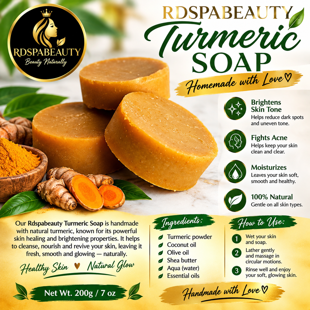 Turmeric  brighten Soap 7 oz